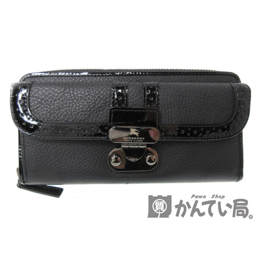 BURBERRY Blue Label round zipper long wallet black Wallet